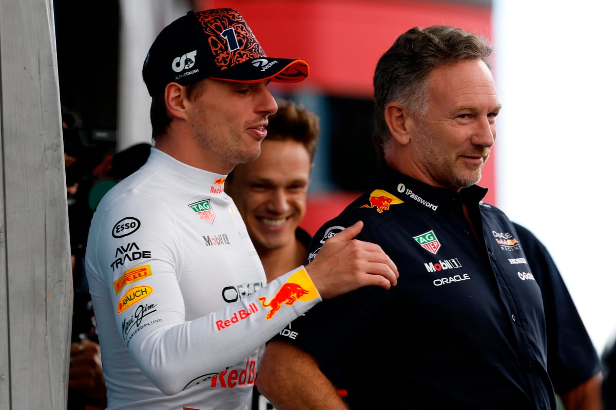 Christian Horner and Max Verstappen