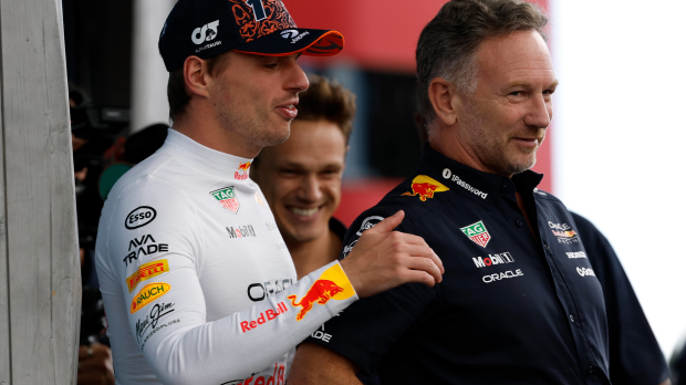 Christian Horner and Max Verstappen